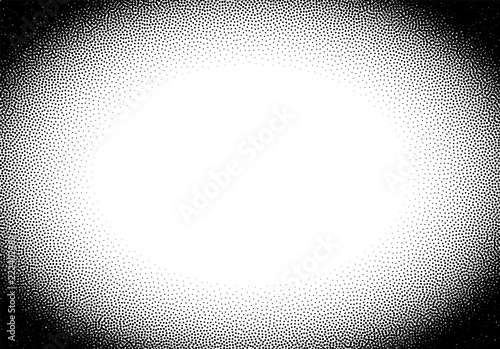 Dotwork gradient background, black and white scattered stipple dots