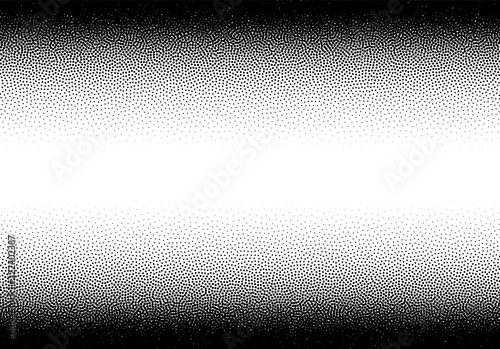 Dotwork gradient background, black and white scattered stipple dots