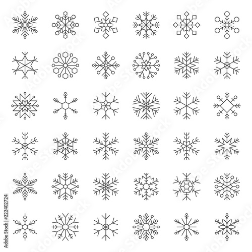 Snowflakes icon pixel perfect editable stroke