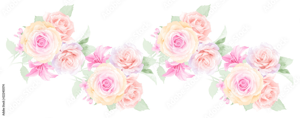 Watercolor rose flower Watercolor rose flower