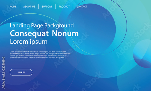Website template design and landing page line dynamic shapes blue background. Vector illustration for apps development, mobile, ui template.