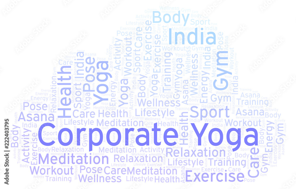 Corporate Yoga word cloud.