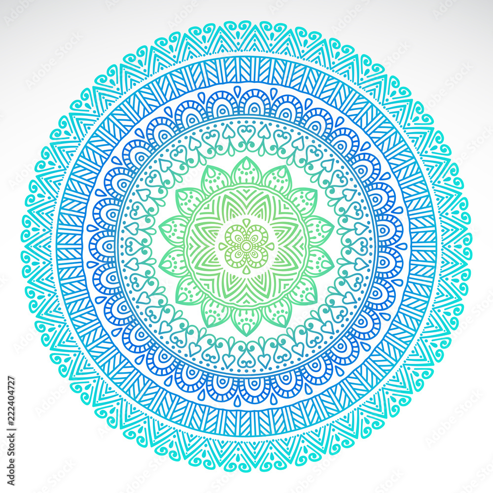 Round gradient mandala on white isolated background Round gradient mandala on white isolated background