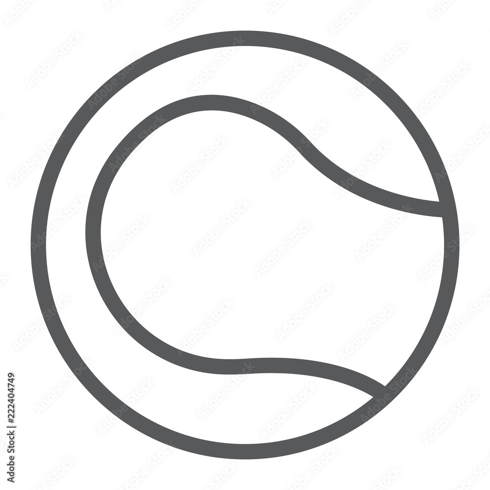 Tennis ball line icon, game and sport, ball sign, vector graphics, a linear pattern on a white background, eps 10. Tennis ball line icon, game and sport, ball sign, vector graphics, a linear pattern on a white background, eps 10.