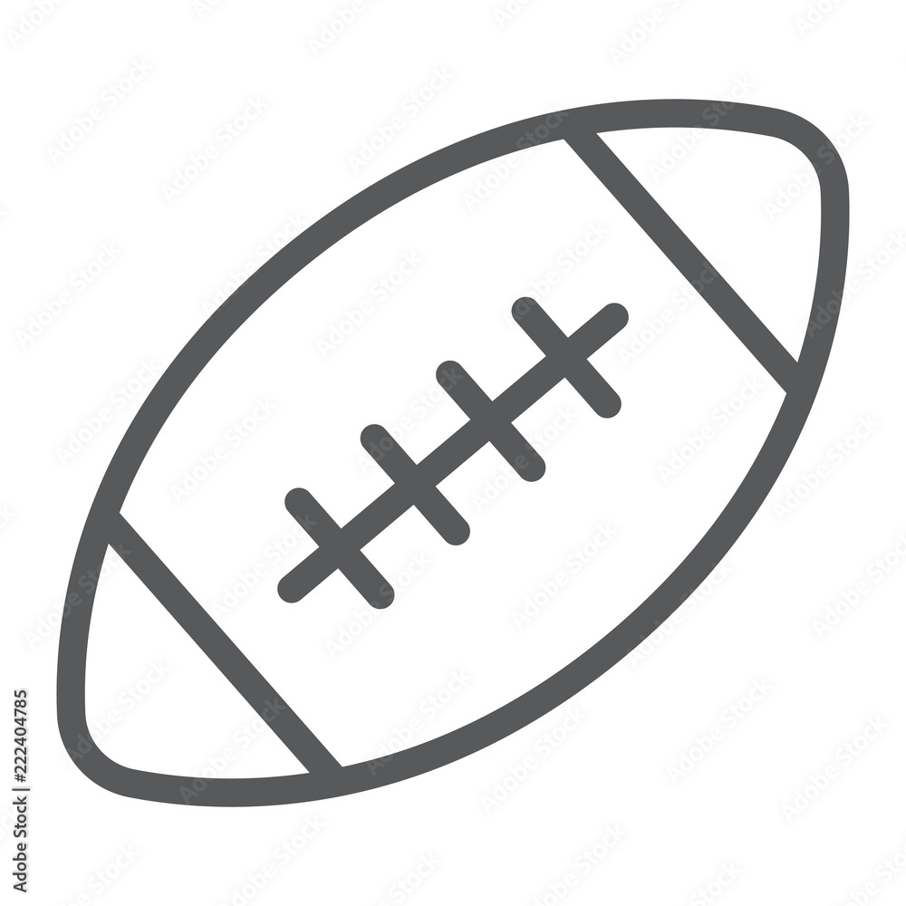 American football ball line icon, game and sport, ball sign, vector graphics, a linear pattern on a white background, eps 10. American football ball line icon, game and sport, ball sign, vector graphics, a linear pattern on a white background, eps 10.