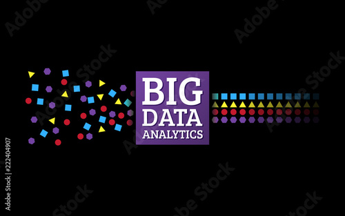 Analysis of Information. Data mining visualization. Abstract digital sorting information. geometric code algorithms. Vector technology background.
