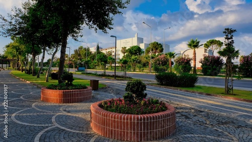 Park area on the roads in Alanya