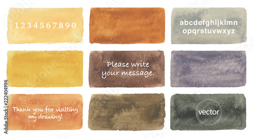 Vector watercolor rectangle set
