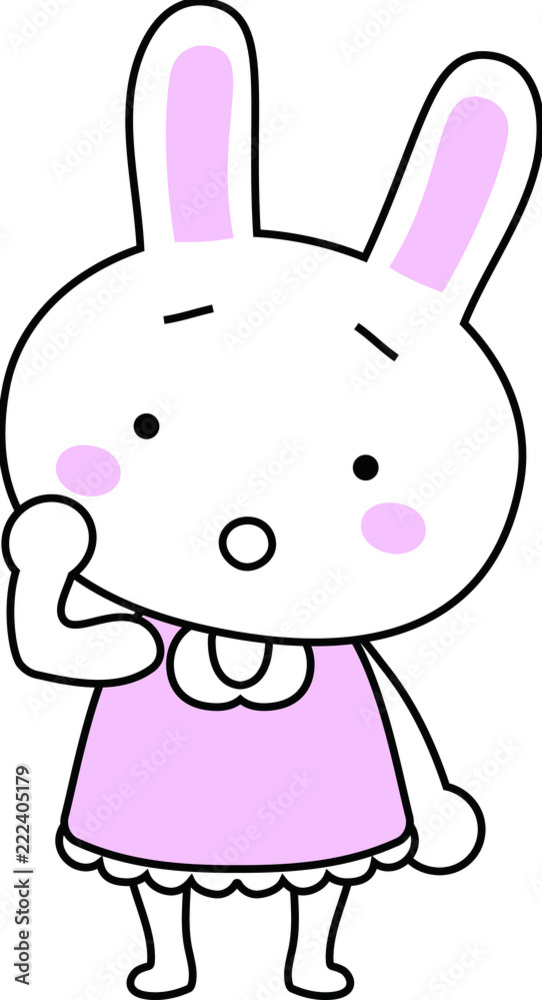 Cute Rabbit child's emotional expression Cute Rabbit child's emotional expression