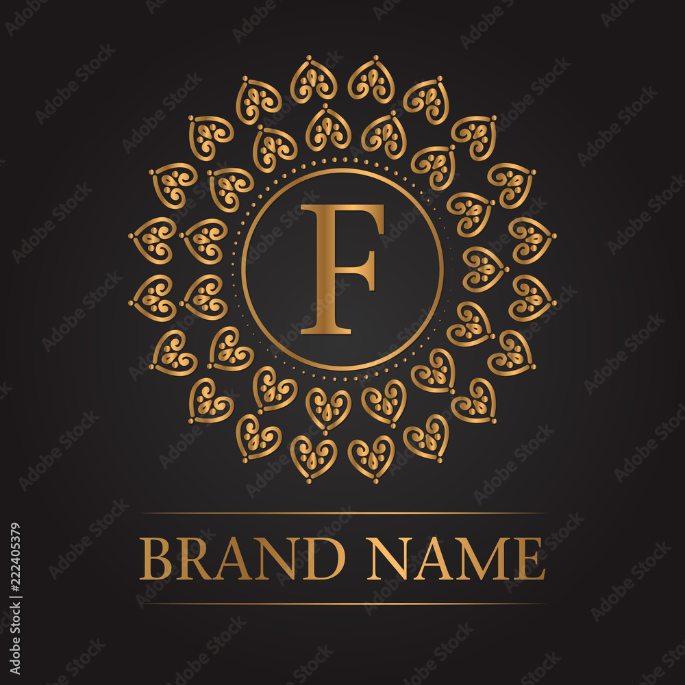 Naklejka premium Luxury gold template monogram