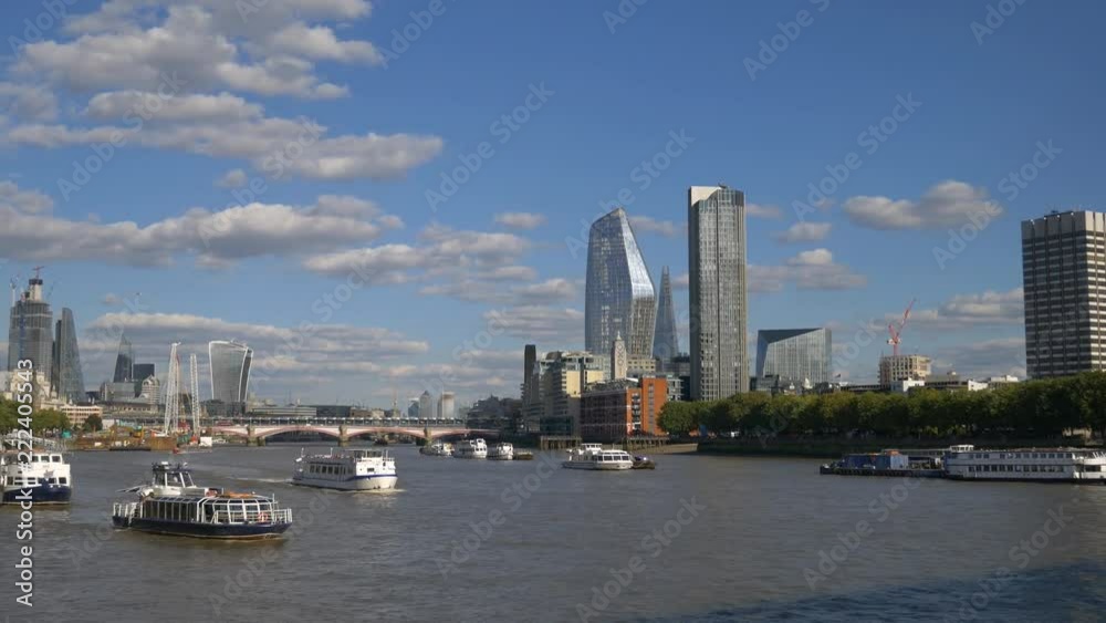 A panning shot of Clouds over the central riverside. London. A panning shot of Clouds over the central riverside. London.