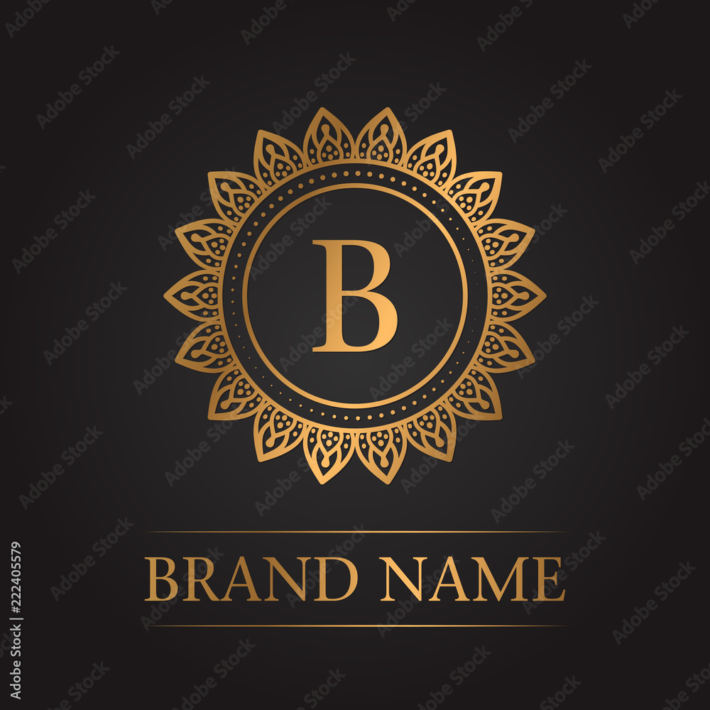 Naklejka premium Luxury gold template monogram