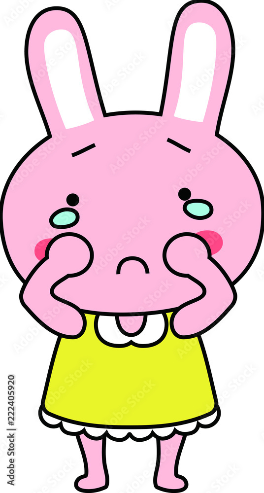 Cute Rabbit child's emotional expression Cute Rabbit child's emotional expression
