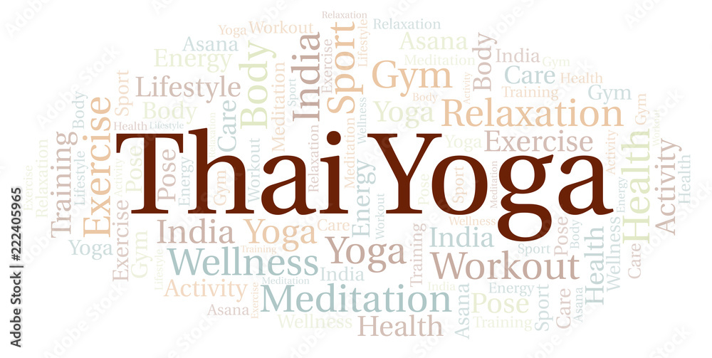 Obraz premium Thai Yoga word cloud.