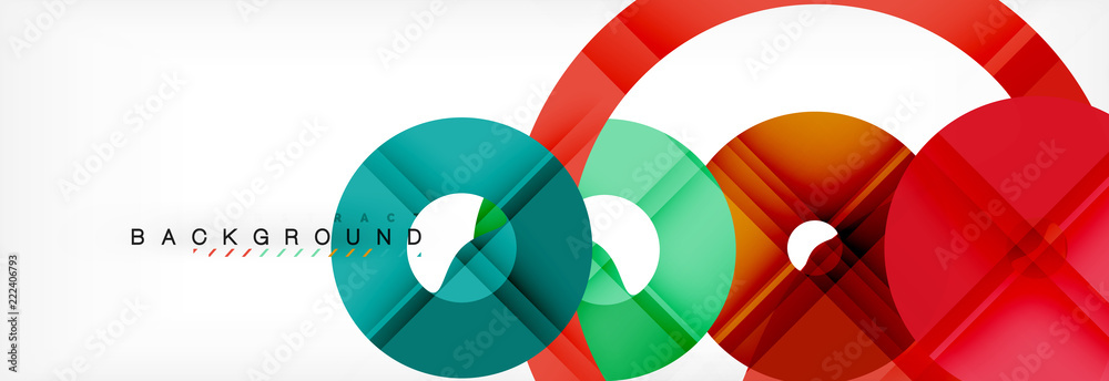 Colorful rings on grey background, modern geometric pattern design. Vector business or technology presentation design template, brochure or flyer pattern, or geometric web banner Colorful rings on grey background, modern geometric pattern design. Vector business or technology presentation design template, brochure or flyer pattern, or geometric web banner