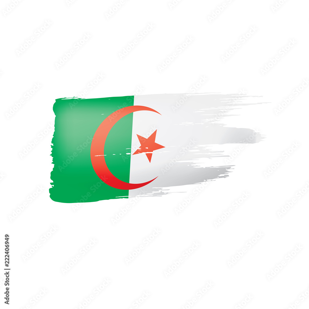 Naklejka premium Algeria flag, vector illustration on a white background