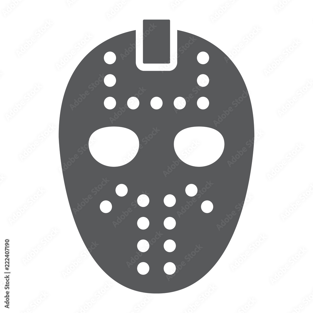 Hockey mask glyph icon, helmet and mask, goalie sign, vector graphics, a solid pattern on a white background, Hockey mask glyph icon, helmet and mask, goalie sign, vector graphics, a solid pattern on a white background,
