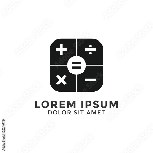 Simple calculator logo icon design template vector
