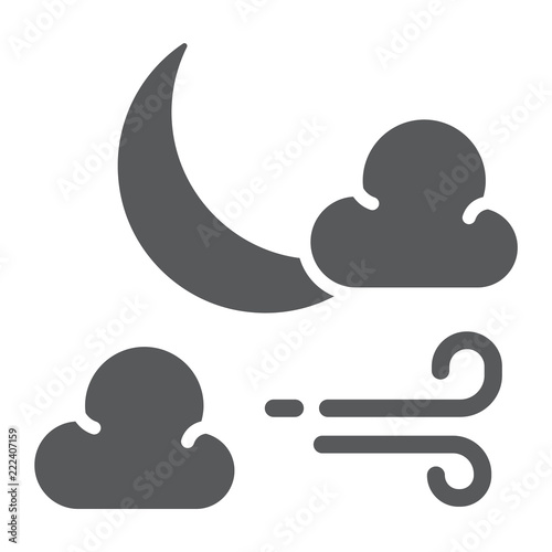 Moon glyph icon, sleep and dreams, night sign, vector graphics, a solid pattern on a white background,