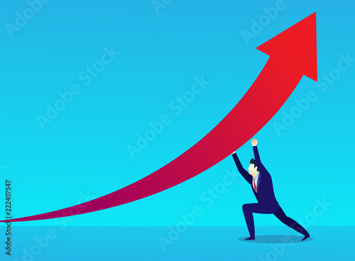 business man concept illustration people raise the arrow for success