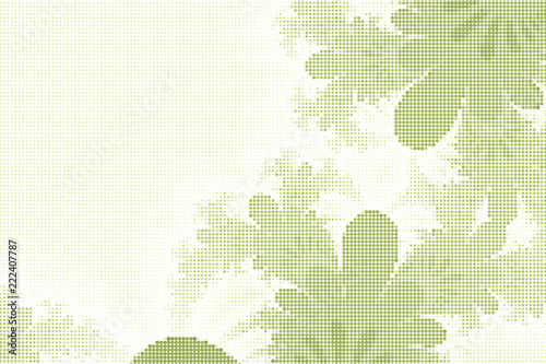 Palm trees and greenery with copy space - halftone vector design