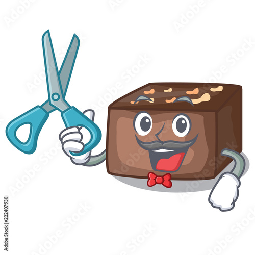 Barber character cartoon almond cake with caramel