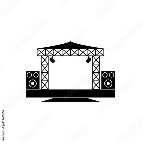 Outdoor concert stage vector icon