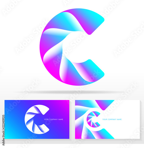 Free Download Letter C logo design vector sign - Stock vector emblem. Business card templates. - GFXLoad