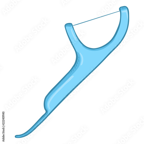 Vector Cartoon Illustration - White Tube of Toothpaste with Toothbrush