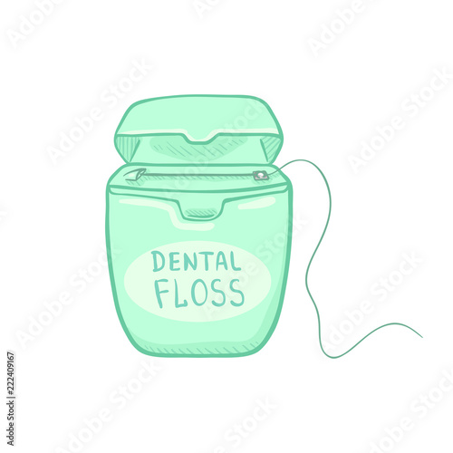 Vector Cartoon Illustration - White Tube of Toothpaste with Toothbrush