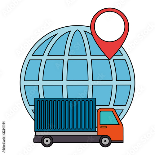 sphere planet with truck