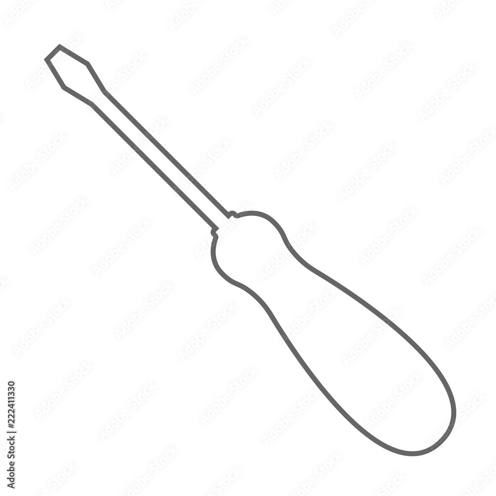 Fototapeta premium Screwdriver outline. Vector.