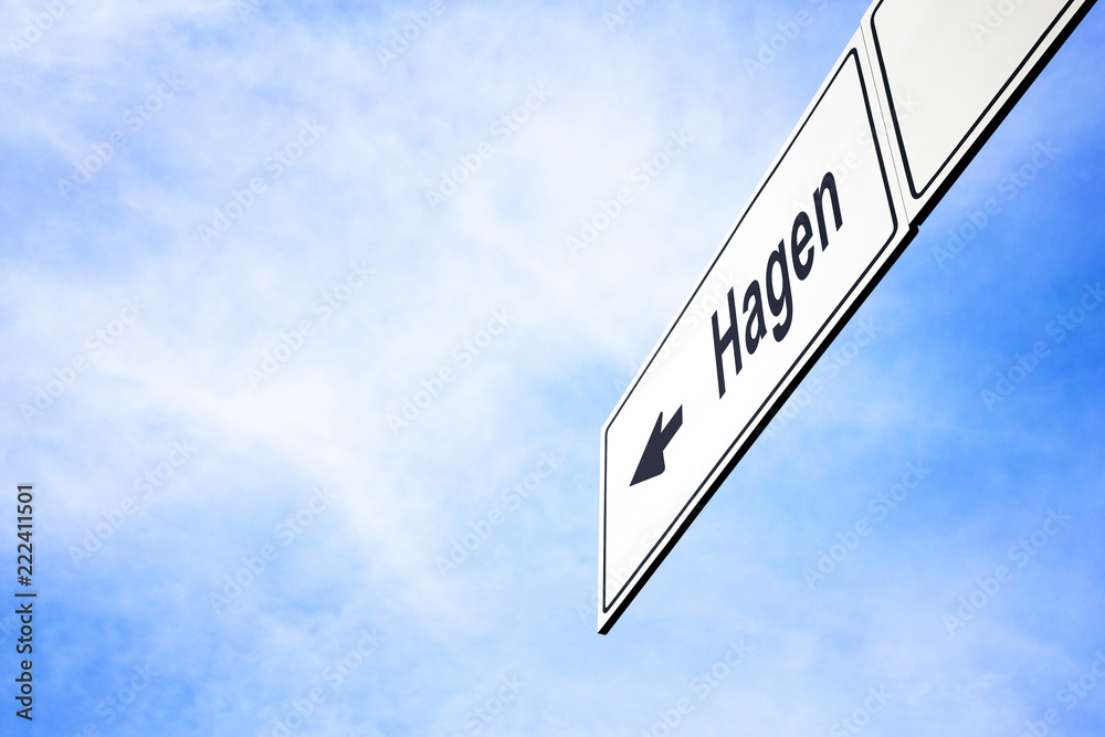 Signboard pointing towards Hagen