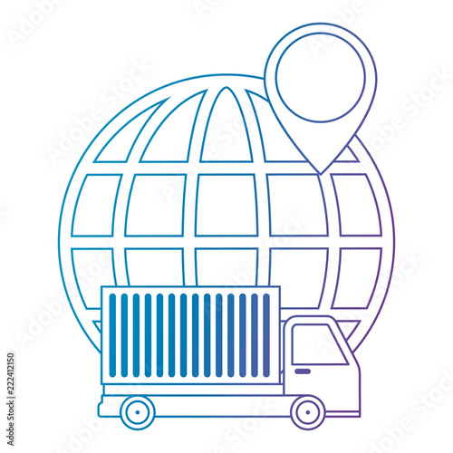 sphere planet with truck