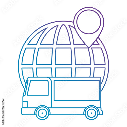 sphere planet with truck
