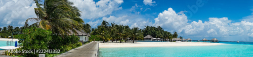 Nice tropical Island with blue lagoon  Maldives.
