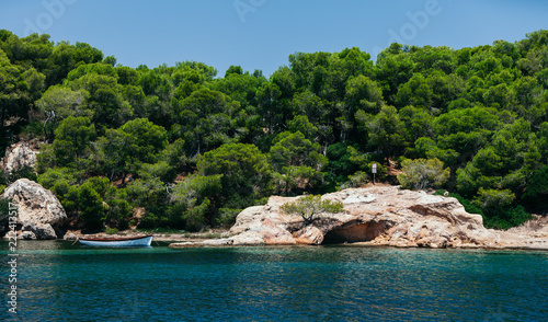 View from the sailing boat on the island of Peloponnese, Greece