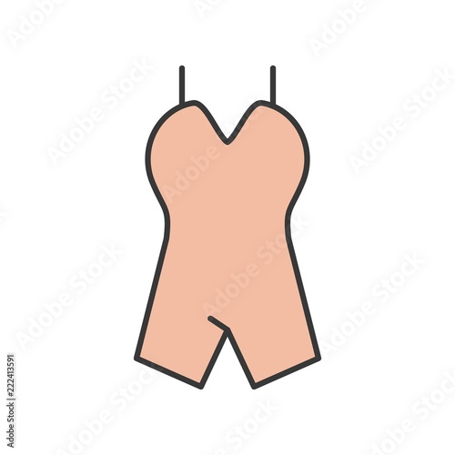 female bodysuit underwear filled color outline editable stroke