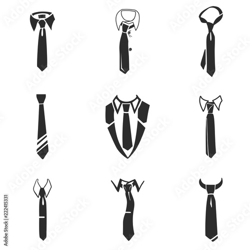 Tie icon set. Simple set of tie vector icons for web design isolated on white background