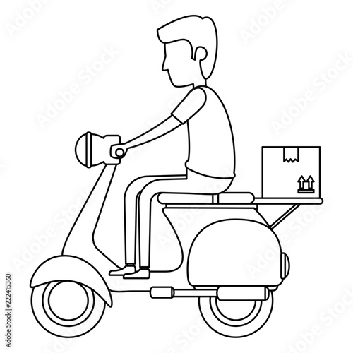 delivery worker in motorcycle