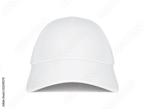 white cap on white background front view 