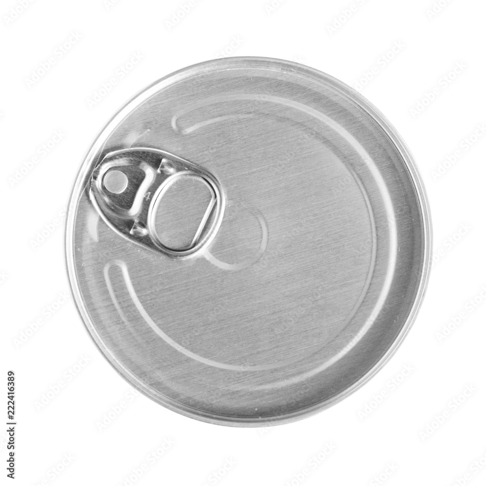 Close up of aluminum cans on a top view.