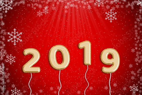 Golden foil balloon 2019 wi...