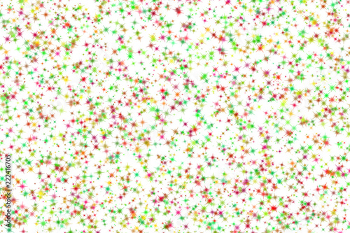 Abstract multicolor with chaotic stars on white background