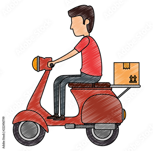 delivery worker in motorcycle