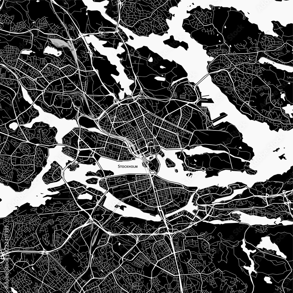 Area map of Stockholm, Sweden