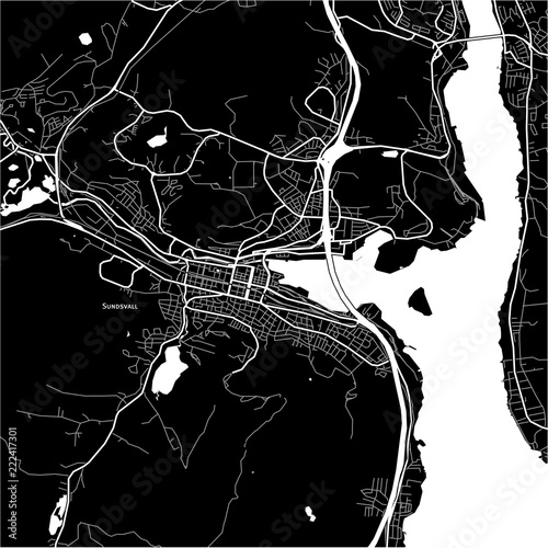 Area map of Sundsvall, Sweden photo