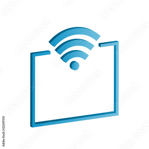 3d mobile access point icon with gradient. vector design illustr