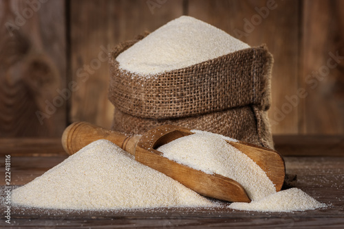 semolina in a bag closeup