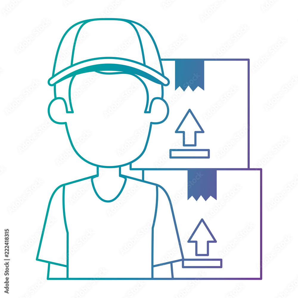 delivery worker with boxes delivery worker with boxes